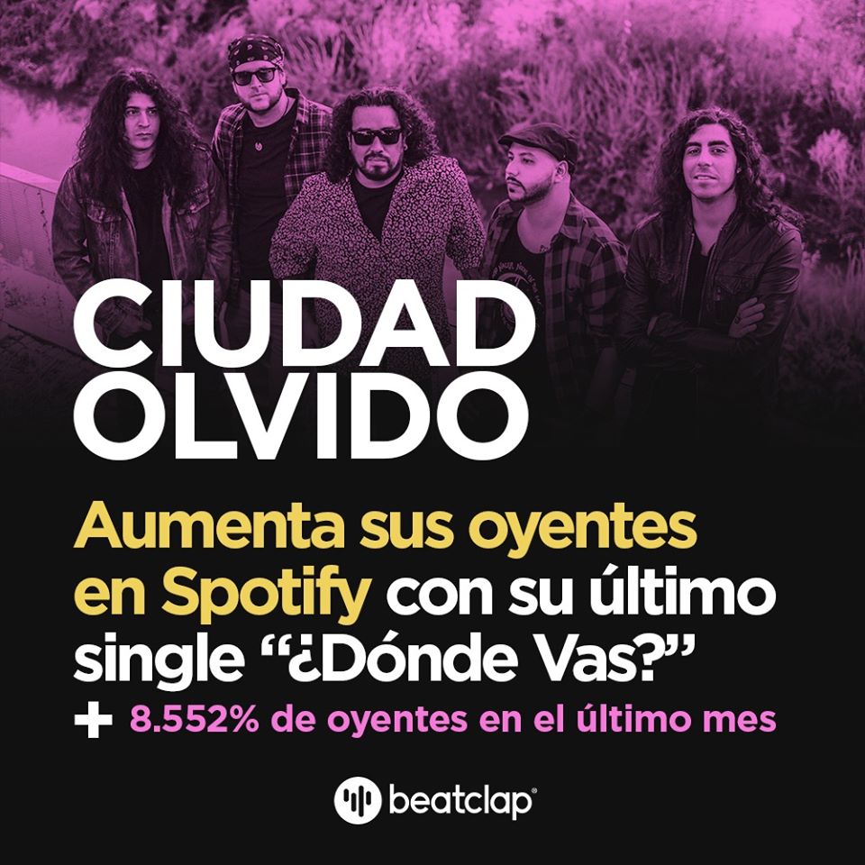 Ciudad Olvido aumenta sus oyentes en Spotify gracias a Beatclap