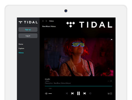 Mock up tablet grupo Tidal